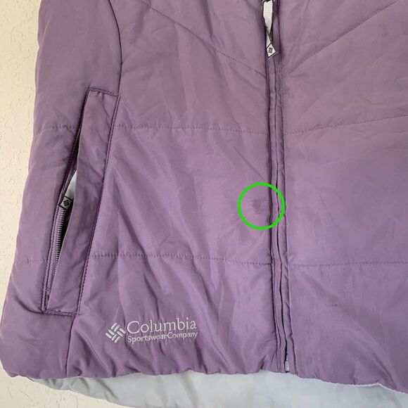 Vintage Columbia Puffer Vest Women S Purple Quilted Zip Activewear Gorpcore Warm - Picture 9 of 11